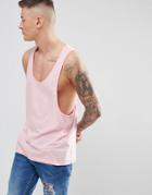 Asos Design Tank With Extreme Racer Back - Pink