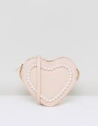 Asos Pearl Heart Cross Body Bag - Pink