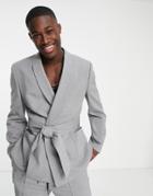Asos Design Skinny Robe Suit Jacket In Gray