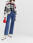 Selected Mary High Waisted Wide Leg Jeans-blue