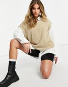 Naanaa Knit Vest In Stone-neutral