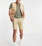 Farah Hawk Tall Organic Cotton Chino Shorts In Sand-neutral