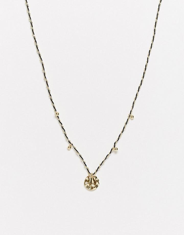 & Other Stories Thread And Coin Pendant Necklace In Gold