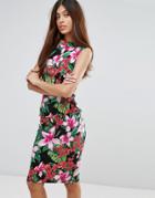 Vesper Tropical Print Midi Dress - Multi