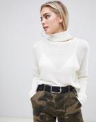 Missguided Roll Neck Cropped Sweater - Cream