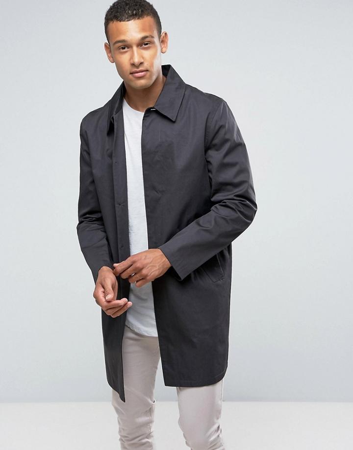 New Look Single Breasted Trench In Charcoal - Gray
