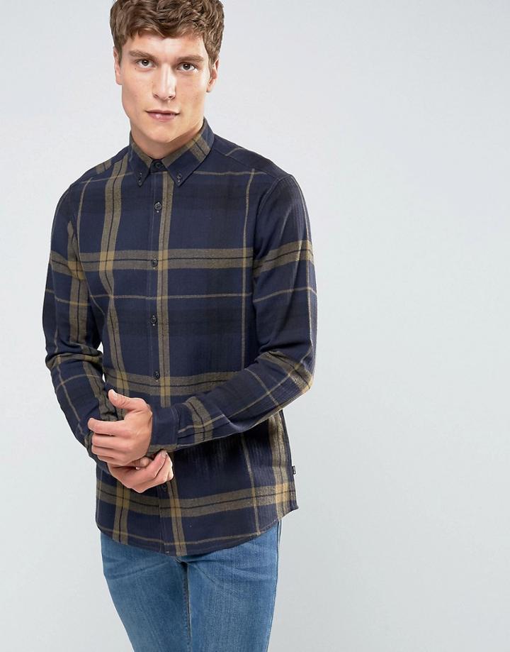 Only & Sons Brushel Flannel Check Shirt - Navy