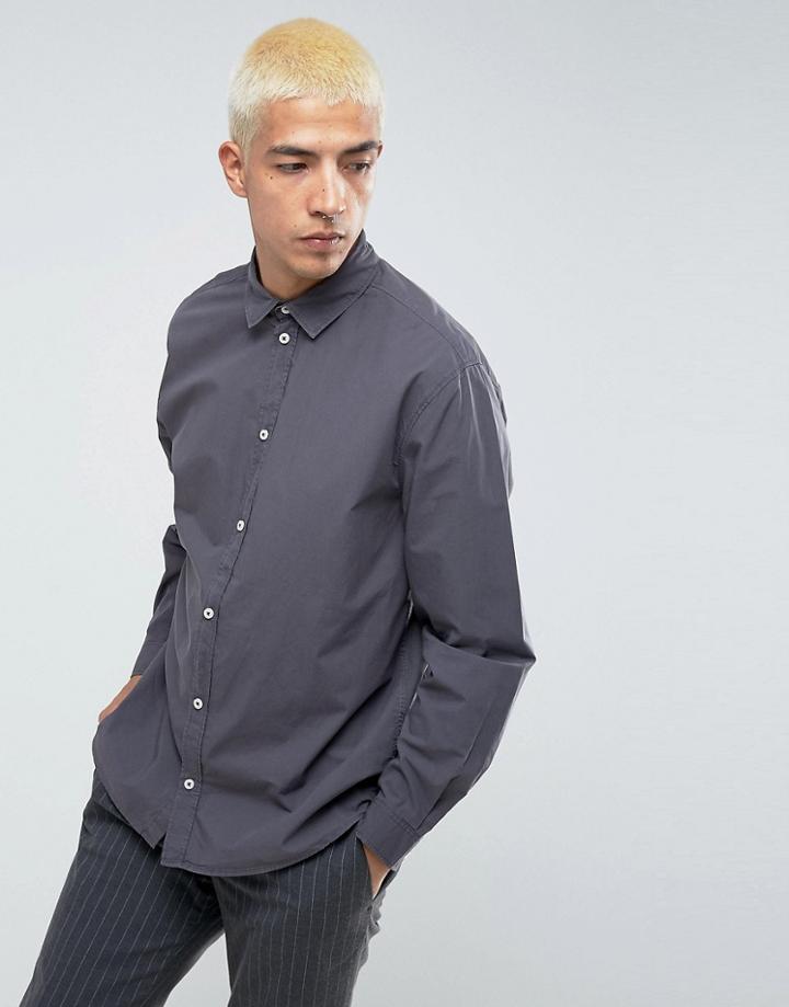 Weekday Distance Poplin Shirt - Gray