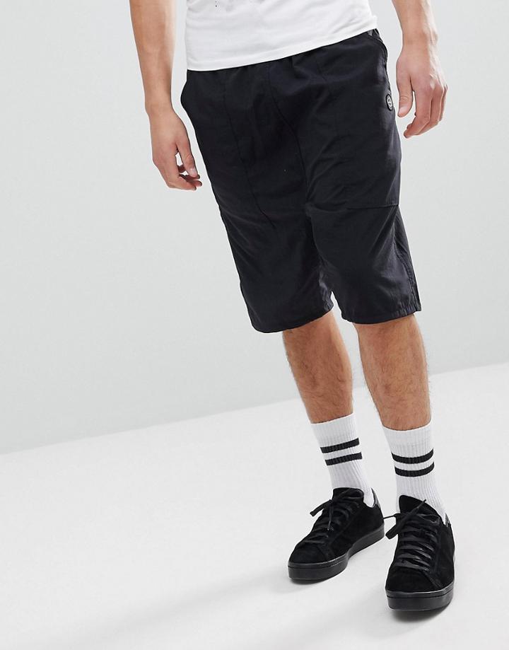 Religion Drop Crotch Shorts In Black - Black