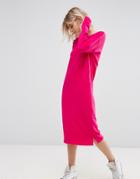 New Look Longline Midi Sweat Dress - Pink