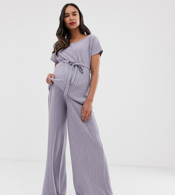 Asos Design Maternity Mix & Match Lounge Wide Leg Pants - Blue