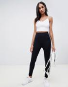 Asos Design Legging With Piping And Blocking - Black