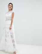Bronx And Banco Lace Panel Maxi Dress - White