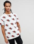 Asos Relaxed T-shirt With Rose Print - White