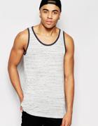 Asos Tank With Contrast Binding In Inject Dye Fabric - Light Gray