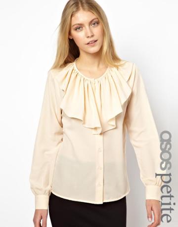 Asos Petite Blouse With Ruffle Front