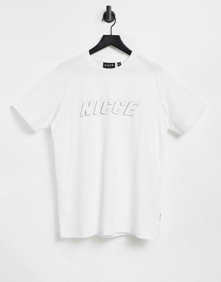 Nicce Boxer Chest Print T-shirt In White