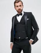 Harry Brown Plain Black Skinny Tuxedo Suit Jacket - Black