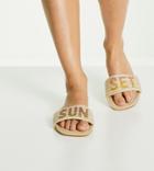 Asos Design Wide Fit Jewel Sunset Espadrille Mules In Natural-neutral