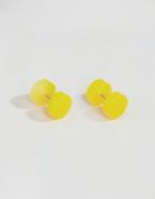 Asos Semi Precious Look Plug Earrings In Amber - Yellow