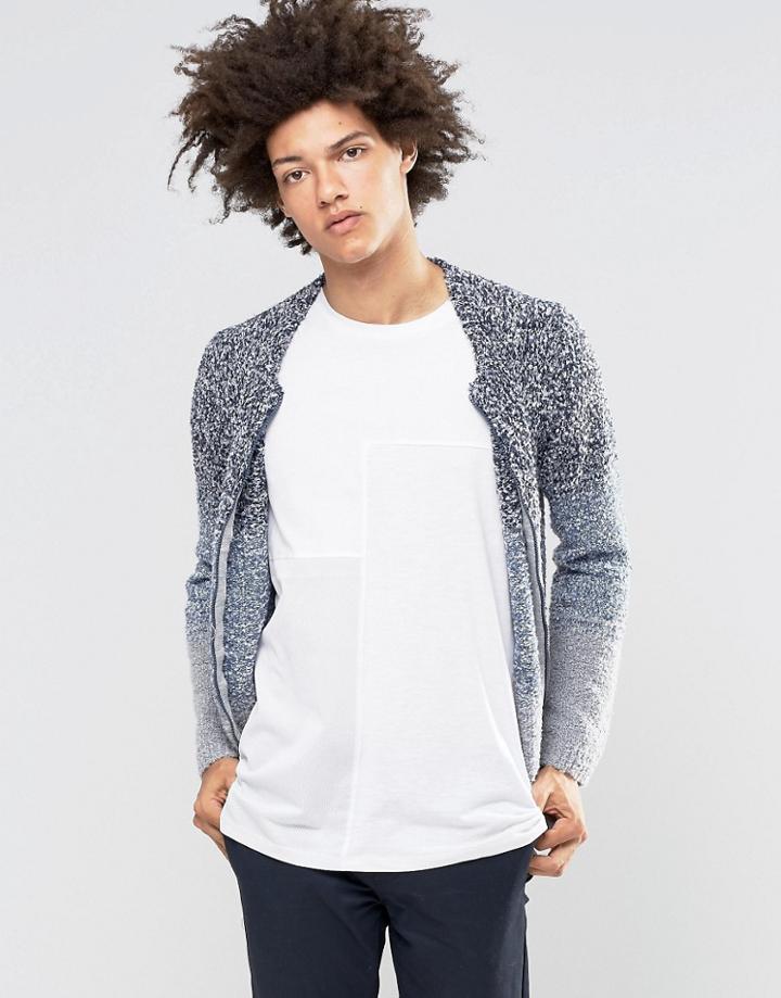 Asos Cobra Ombre Bomber Jacket - Blue
