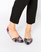 Ted Baker Rikyu Floral Print Dorsay Ballet Flat Shoes - Acanthus Scroll