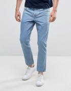 Asos Slim Ankle Grazer Jeans In Light Wash - Blue