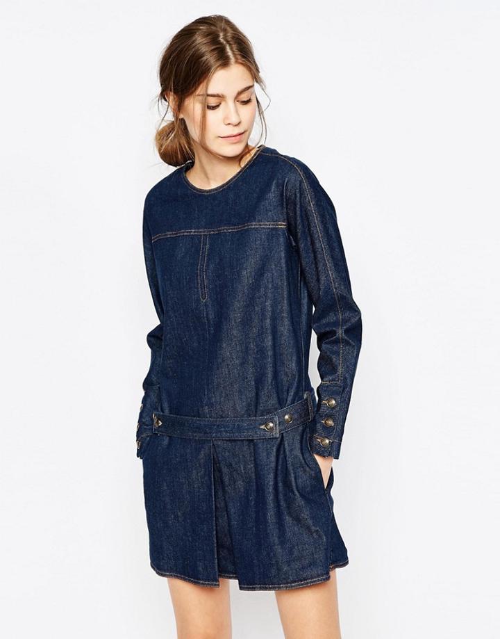 See By Chloe Denim Pattern Dress - Blue