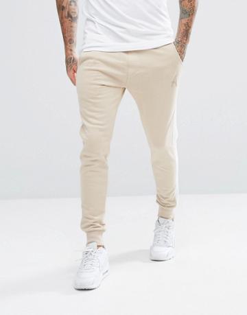 Aces Couture Skinny Joggers In Stone With Stripe - Stone