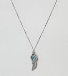 Reclaimed Vintage Inpisred Feather Charm Necklace In Sterling Silver Exclusive To Asos - Silver