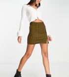 Vero Moda Frsh Mini Skirt In Yellow Check