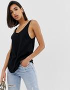 Asos Design Organic Cotton Super Oversized Tank In Washed Black