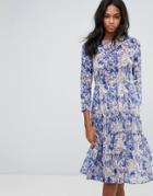 Y.a.s Floral Dress With Ruffle Hem - Multi