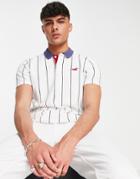Hollister Icon Logo Stripe & Contrast Collar Polo In White