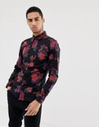 New Look Muscle Fit Shirt In Floral Print - Multi