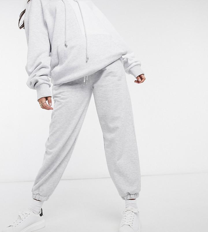 Asos Design Petite Lounge Oversized Sweatpants In Gray Heather-grey
