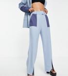 4th & Reckless Petite Tailored Pants In Color Block Blue - Part Of A Set