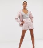 Unique21 High Shine High Waist Shorts Two-piece-pink