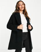 Whistles Double Breasted Boucle Coat In Black