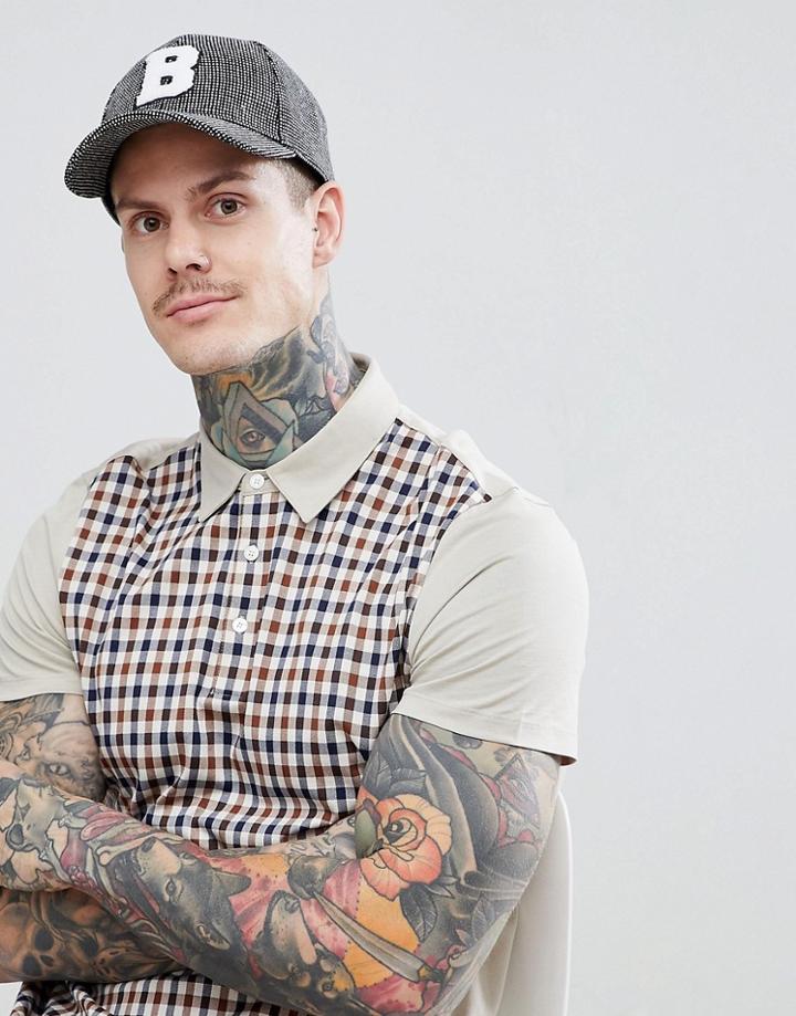 Asos Design Baseball Cap In Black Mini Check With Embroidery - Black