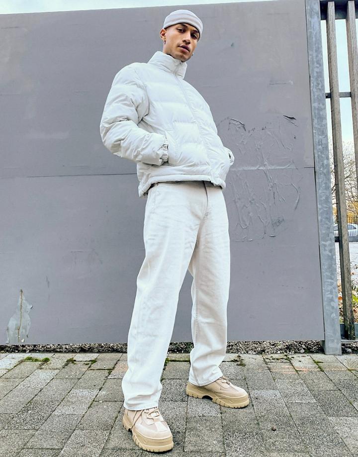 Weekday Cole Puffer Jacket In Gray-grey
