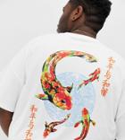 Asos Design Plus Oversized T-shirt With Back Fish Print-white