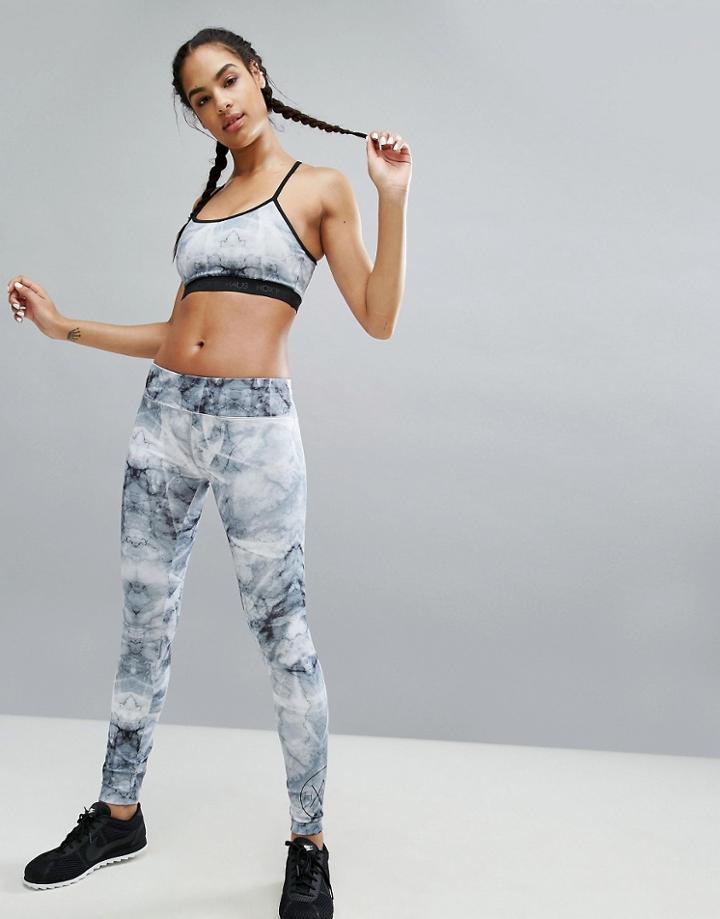 Haus By Hoxton Haus Marble Print Gym Legging - Gray