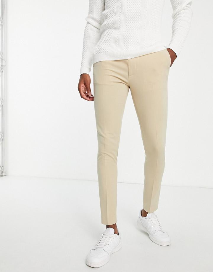 Asos Design Super Skinny Smart Pants Stone-neutral