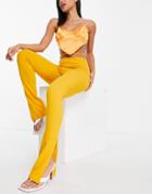 Public Desire Flared Pants With Waist Strap In Orange - Part Of A Set