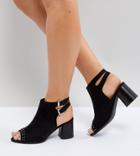Truffle Collection Wide Fit Studded Mid Sandal - Black