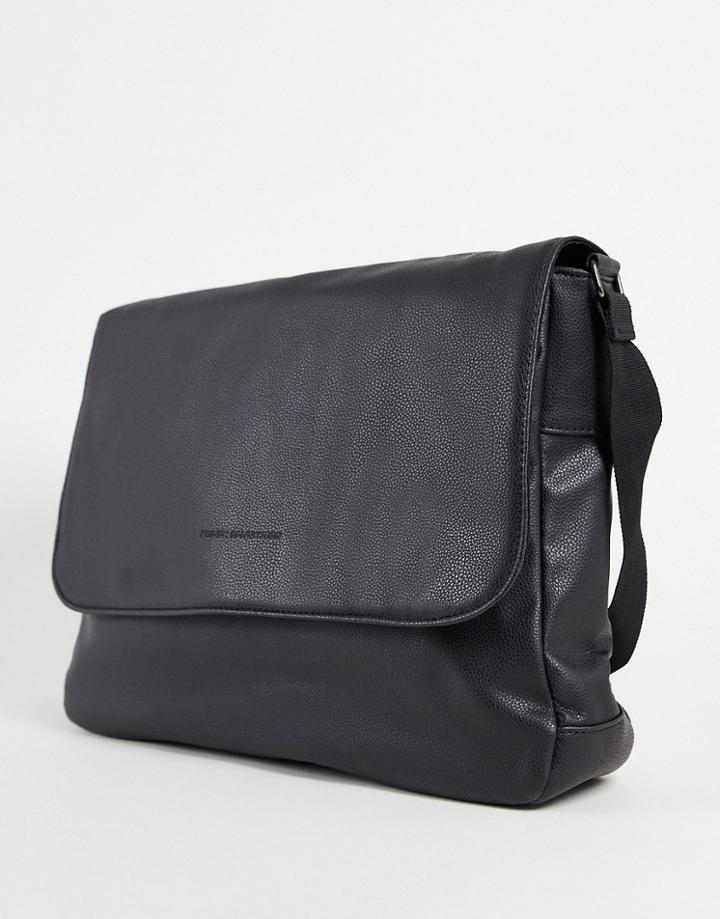 French Connection Classic Messenger Bag In Black