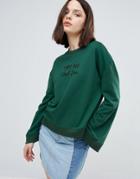 Twiin Try Me Embroidered Sweatshirt - Green