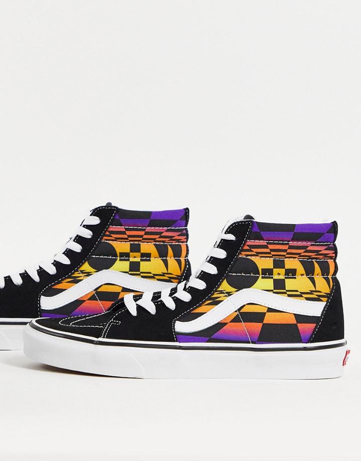 Vans Sk8-hi Sneakers With Graphic Logo Print In Black