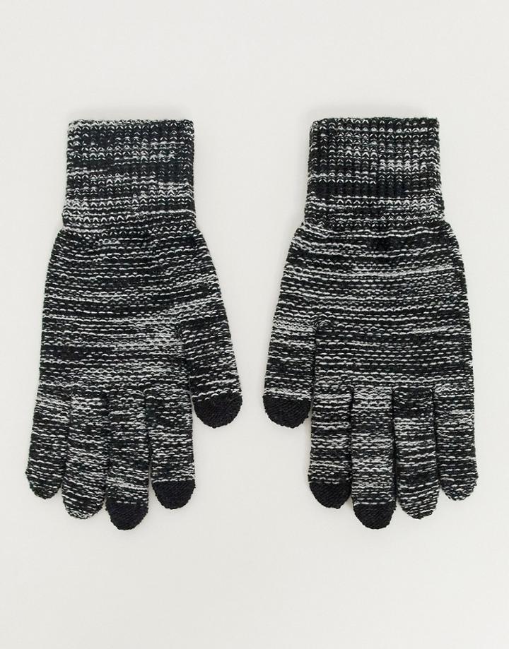 Asos Design Touchscreen Gloves In Black And White Twist